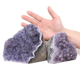 Amethyst Polished Crystal Geode Specimen Set 2 Pieces X442 | Crystal Factory