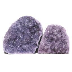 Amethyst Polished Crystal Geode Specimen Set 2 Pieces X442 | Crystal Factory