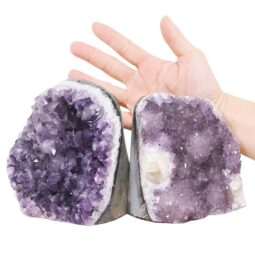 Amethyst Polished Crystal Geode Specimen Set 2 Pieces X443 | Crystal Factory