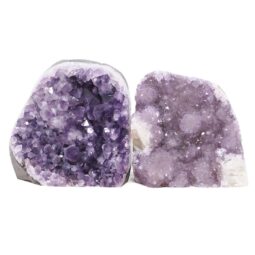 Amethyst Polished Crystal Geode Specimen Set 2 Pieces X443 | Crystal Factory