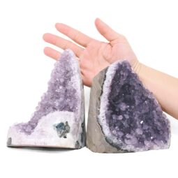Amethyst Polished Crystal Geode Specimen Set 2 Pieces X444 | Crystal Factory