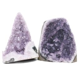 Amethyst Polished Crystal Geode Specimen Set 2 Pieces X444 | Crystal Factory