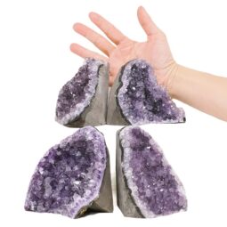 Amethyst Polished Crystal Geode Specimen Set 4 Pieces X401 | Crystal Factory