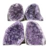 Amethyst Polished Crystal Geode Specimen Set 4 Pieces X401 | Crystal Factory