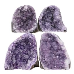 Amethyst Polished Crystal Geode Specimen Set 4 Pieces X401 | Crystal Factory