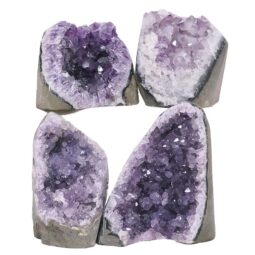 Amethyst Polished Crystal Geode Specimen Set 4 Pieces X402 | Crystal Factory