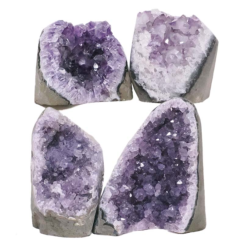2.34kg Amethyst Polished Crystal Geode Specimen Set 4 Pieces X402 3 Amethyst Polished Crystal Geode Specimen Set 4 Pieces X402 | Crystal Factory