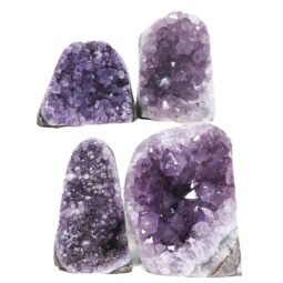 Amethyst Polished Crystal Geode Specimen Set 4 Pieces X403 | Crystal Factory