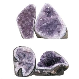 Amethyst Polished Crystal Geode Specimen Set 4 Pieces X404 | Crystal Factory