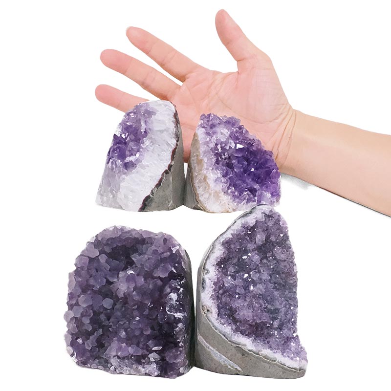 2.42kg Amethyst Polished Crystal Geode Specimen Set 4 Pieces X405 4 Amethyst Polished Crystal Geode Specimen Set 4 Pieces X405 | Crystal Factory