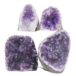 Amethyst Polished Crystal Geode Specimen Set 4 Pieces X405 | Crystal Factory