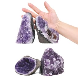 Amethyst Polished Crystal Geode Specimen Set 4 Pieces X406 | Crystal Factory