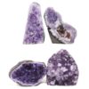 Amethyst Polished Crystal Geode Specimen Set 4 Pieces X406 | Crystal Factory