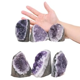 Amethyst Polished Crystal Geode Specimen Set 6 Pieces X413 | Crystal Factory