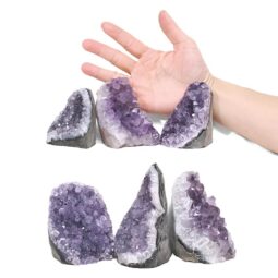 2.02kg Amethyst Mini Cluster Specimen Set 6 Pieces X414 5 Amethyst Polished Crystal Geode Specimen Set 6 Pieces X414 | Crystal Factory