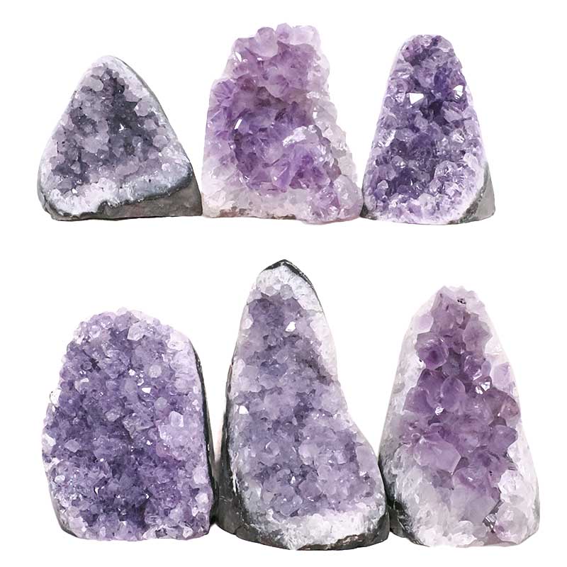 2.02kg Amethyst Mini Cluster Specimen Set 6 Pieces X414 3 Amethyst Polished Crystal Geode Specimen Set 6 Pieces X414 | Crystal Factory