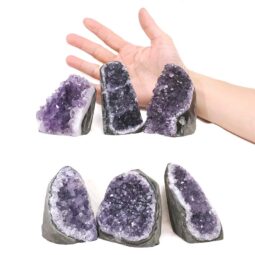 1.90kg Amethyst Mini Cluster Specimen Set 6 Pieces X415 5 Amethyst Polished Crystal Geode Specimen Set 6 Pieces X415 | Crystal Factory