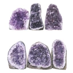 Amethyst Polished Crystal Geode Specimen Set 6 Pieces X415 | Crystal Factory