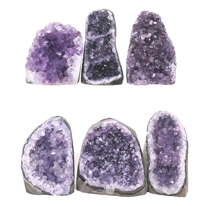 1.90kg Amethyst Mini Cluster Specimen Set 6 Pieces X415 3 Amethyst Polished Crystal Geode Specimen Set 6 Pieces X415 | Crystal Factory