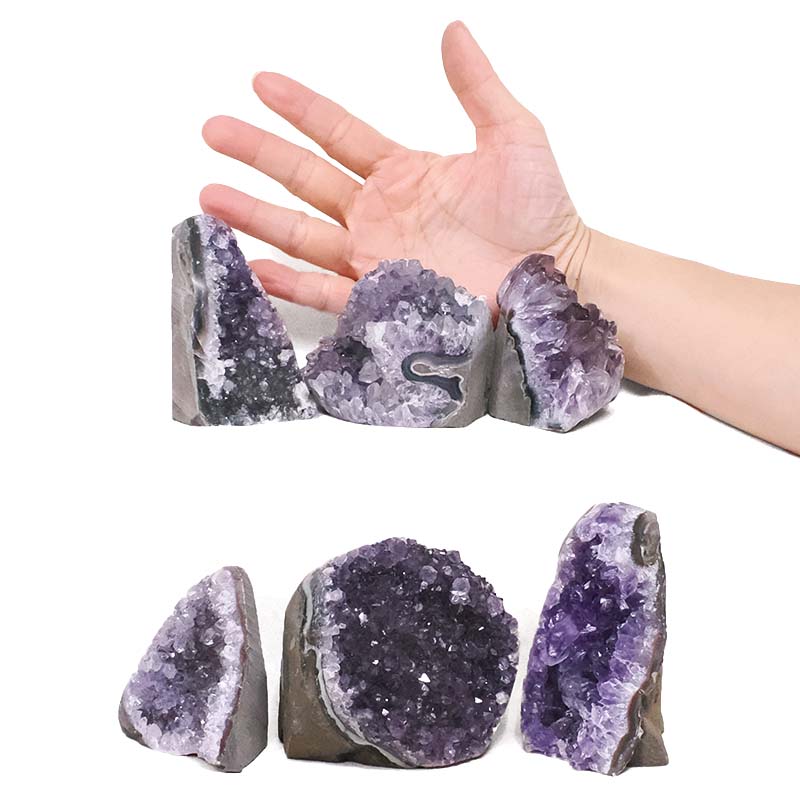 1.83kg Amethyst Mini Cluster Specimen Set 6 Pieces X416 4 Amethyst Polished Crystal Geode Specimen Set 6 Pieces X416 | Crystal Factory