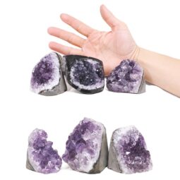 Amethyst Polished Crystal Geode Specimen Set 6 Pieces X417 | Crystal Factory