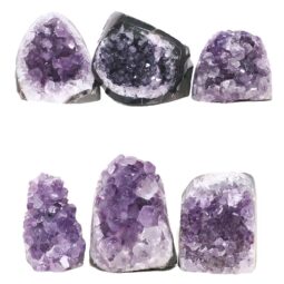 Amethyst Polished Crystal Geode Specimen Set 6 Pieces X417 | Crystal Factory