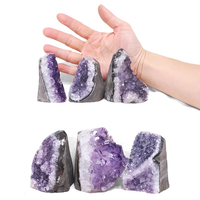 1.85kg Amethyst Mini Cluster Specimen Set 6 Pieces X418 4 Amethyst Polished Crystal Geode Specimen Set 6 Pieces X418 | Crystal Factory
