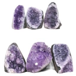 Amethyst Polished Crystal Geode Specimen Set 6 Pieces X418 | Crystal Factory