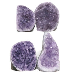 Amethyst Polished Crystal Mini Druze Specimen Set 4 Pieces X390 | Crystal Factory