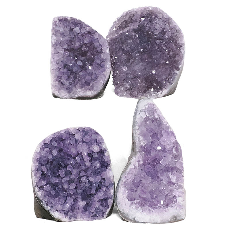 2.22kg Amethyst Polished Crystal Geode Specimen Set 4 Pieces X390 3 Amethyst Polished Crystal Mini Druze Specimen Set 4 Pieces X390 | Crystal Factory