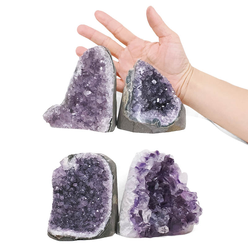 2.53kg Amethyst Polished Crystal Geode Specimen Set 4 Pieces X391 4 Amethyst Polished Crystal Mini Druze Specimen Set 4 Pieces X391 | Crystal Factory