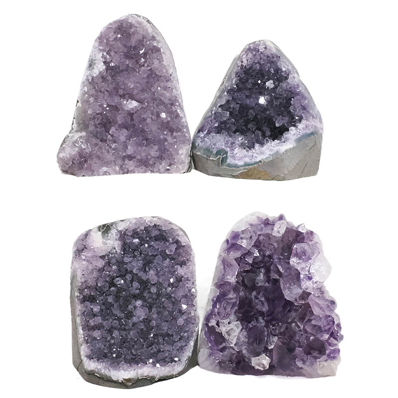 2.53kg Amethyst Polished Crystal Geode Specimen Set 4 Pieces X391 3 Amethyst Polished Crystal Mini Druze Specimen Set 4 Pieces X391 | Crystal Factory