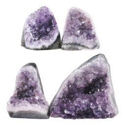 Amethyst Polished Crystal Mini Druze Specimen Set 4 Pieces X392 | Crystal Factory