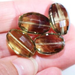 Bi Colour Citrine Faceted Beads Parcel - 4 Pieces B813 | Crystal Factory