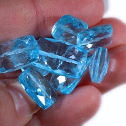 Blue Topaz Faceted Beads Parcel 8 Pieces B824 | Crystal Factory