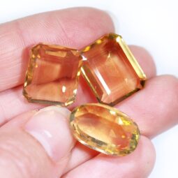 Citrine Faceted Crystal Stones Parcel 3 pieces B812 | Crystal Factory