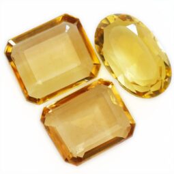 Citrine Faceted Crystal Stones Parcel 3 pieces B812 | Crystal Factory