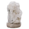 Clear Quartz Druze Lamp on Marble Base – White LED Bulb V59 | Crystal Factory