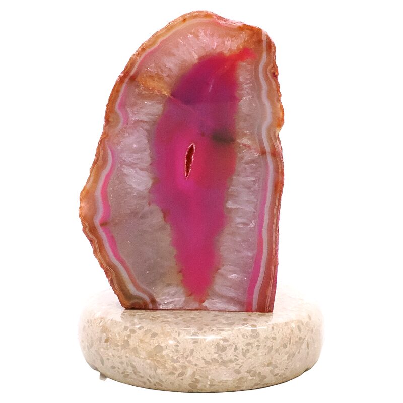 2.2kg Pink Agate Crystal Lamp with Marble Base - Purple LED - K1238 3 Pink Agate Crystal Lamp with Marble Base - Purple LED - K1238 | Crystal Factory