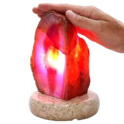 2.2kg Pink Agate Crystal Lamp with Marble Base - Purple LED - K1238 5 Pink Agate Crystal Lamp with Marble Base - Purple LED - K1238 | Crystal Factory