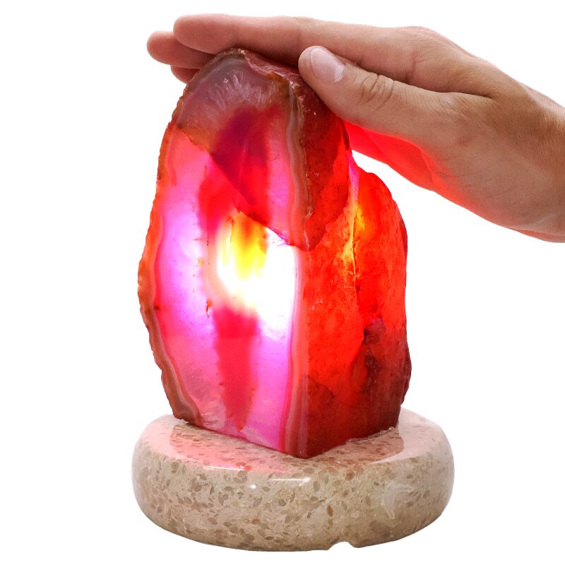 2.2kg Pink Agate Crystal Lamp with Marble Base - Purple LED - K1238 4 Pink Agate Crystal Lamp with Marble Base - Purple LED - K1238 | Crystal Factory