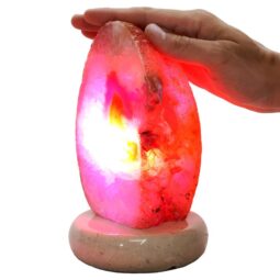 2.4kg Pink Agate Crystal Lamp with Marble Base - Purple LED - K1239 5 Pink Agate Crystal Lamp with Marble Base - Purple LED - K1239 | Crystal Factory