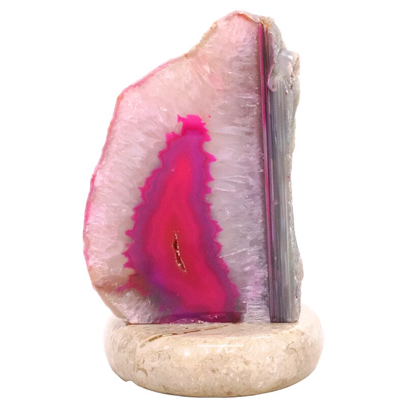 2.6kg Pink Agate Crystal Lamp with Marble Base - Purple LED - K1240 3 Pink Agate Crystal Lamp with Marble Base - Purple LED - K1240 | Crystal Factory