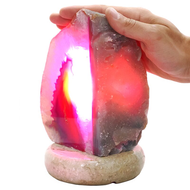 2.6kg Pink Agate Crystal Lamp with Marble Base - Purple LED - K1240 4 Pink Agate Crystal Lamp with Marble Base - Purple LED - K1240 | Crystal Factory