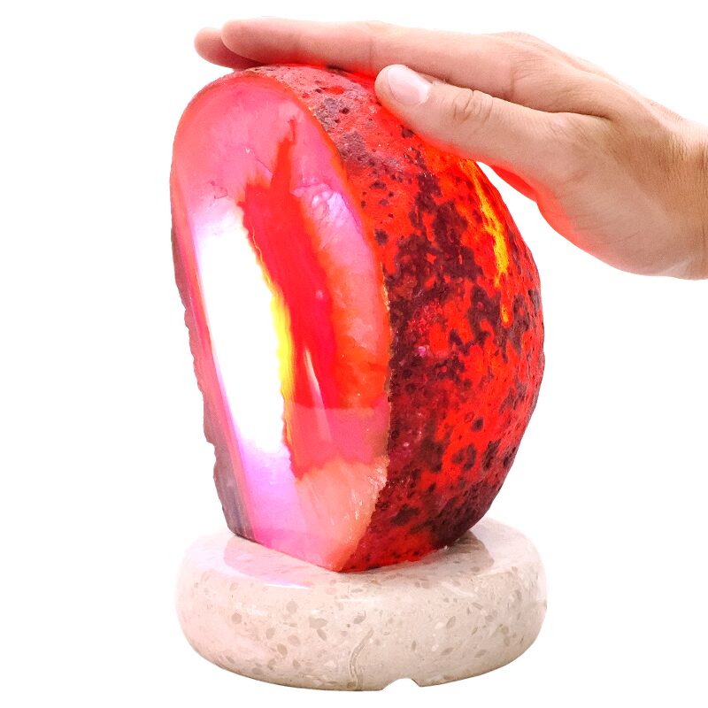 3.6kg Pink Agate Crystal Lamp with Marble Base - Purple LED - K1241 4 Pink Agate Crystal Lamp with Marble Base - Purple LED - K1241 | Crystal Factory