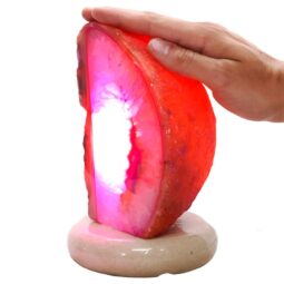3.2kg Pink Agate Crystal Lamp with Marble Base - Purple LED - K1242 5 Pink Agate Crystal Lamp with Marble Base - Purple LED - K1242 | Crystal Factory