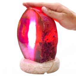 3.4kg Pink Agate Crystal Lamp with Marble Base - Purple LED - K1243 5 Pink Agate Crystal Lamp with Marble Base - Purple LED - K1243 | Crystal Factory