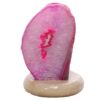 2 x Dyed Agate Crystal Lamps (Random) - Free Wholesale Gift 2 Pink Agate Crystal Lamp with Marble Base - Purple LED - K1244 | Crystal Factory