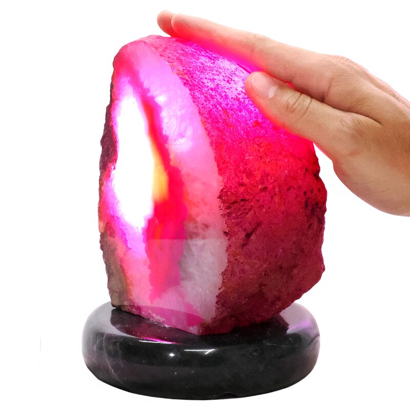2.9kg Pink Agate Crystal Lamp with Marble Base - Purple LED - K1246 4 Pink Agate Crystal Lamp with Marble Base - Purple LED - K1246 | Crystal Factory