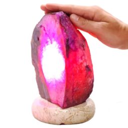 3.7kg Pink Agate Crystal Lamp with Marble Base - Purple LED - K1247 5 Pink Agate Crystal Lamp with Marble Base - Purple LED - K1247 | Crystal Factory